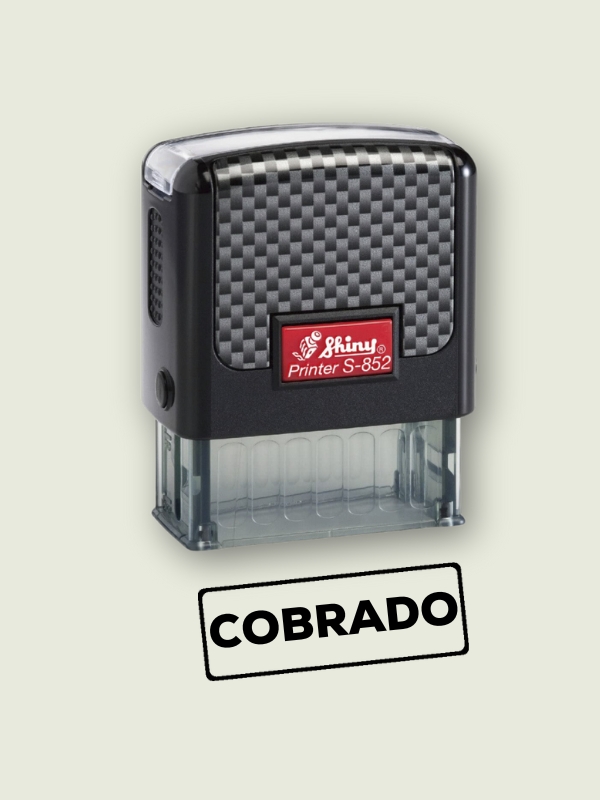 Sello de empresa con fórmula comercial "Cobrado" Shiny Printer S-852