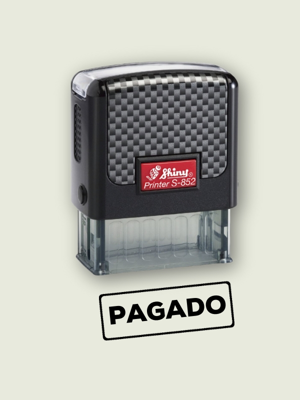 Sello de empresa con fórmula comercial "Pagado" Shiny Printer S-852