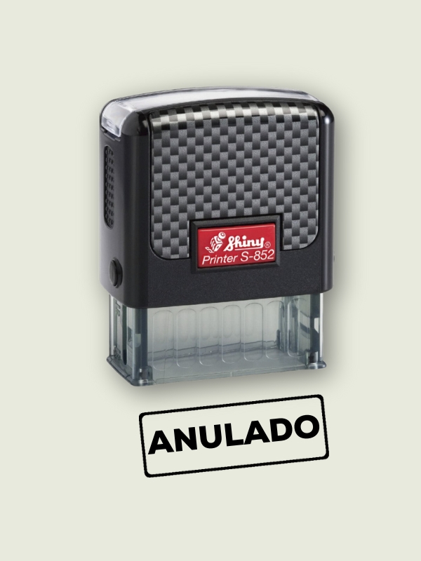 Sello de empresa con fórmula comercial "Anulado" Shiny Printer S-852