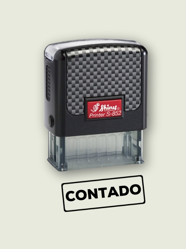 Sello de empresa con Formula Comercial “Contado" Shiny Printer S-852